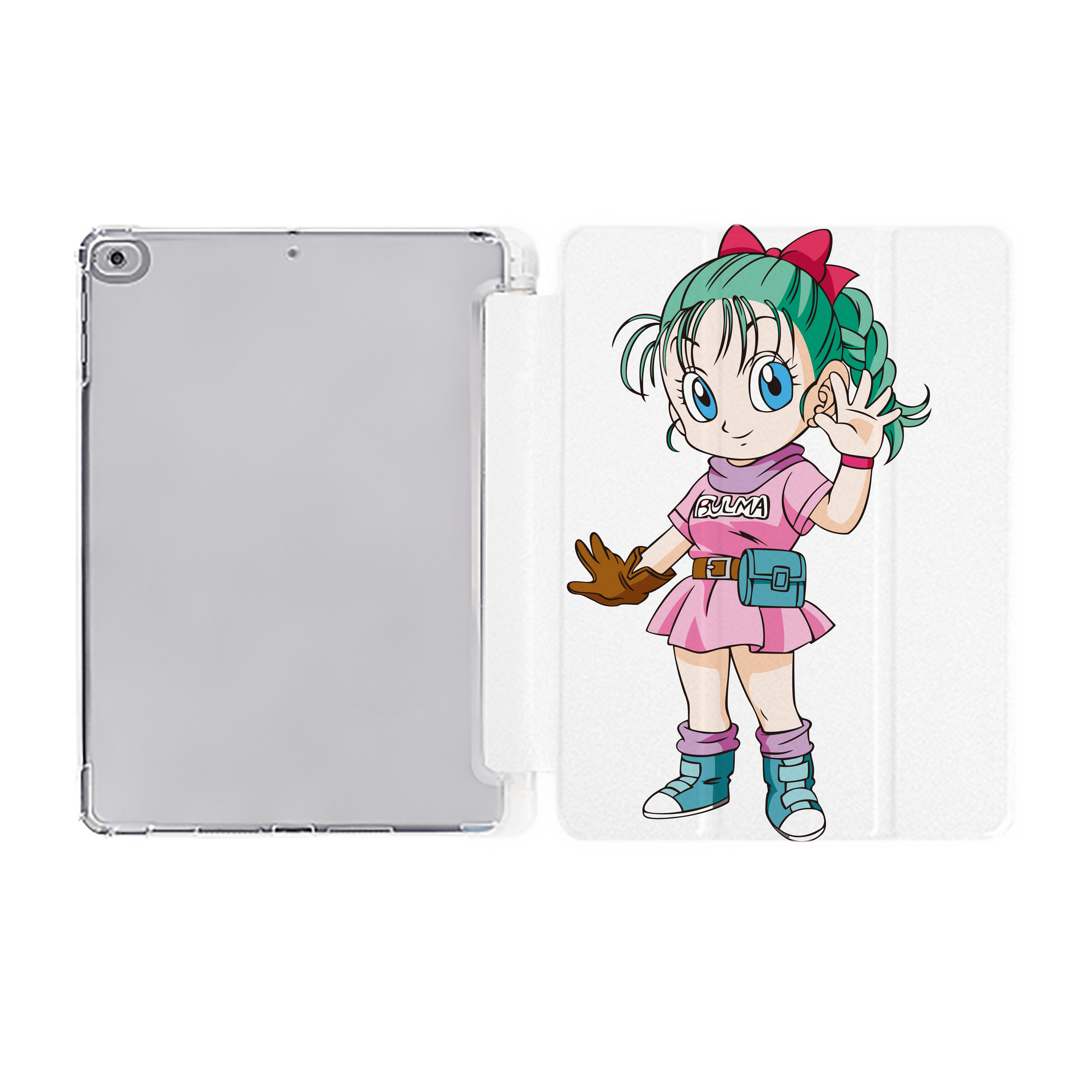 （画像用） ドラゴンボール ブルマ DRAGON BALL Bulma IPad ケース ペン収納付き 三つ折りスタンド PUレザー×シリコン 対応機種9.5/10.5/10.9インチ